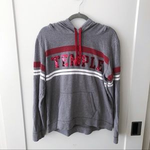 Victoria’s Secret PINK Temple University Gray Sequin Hoodie